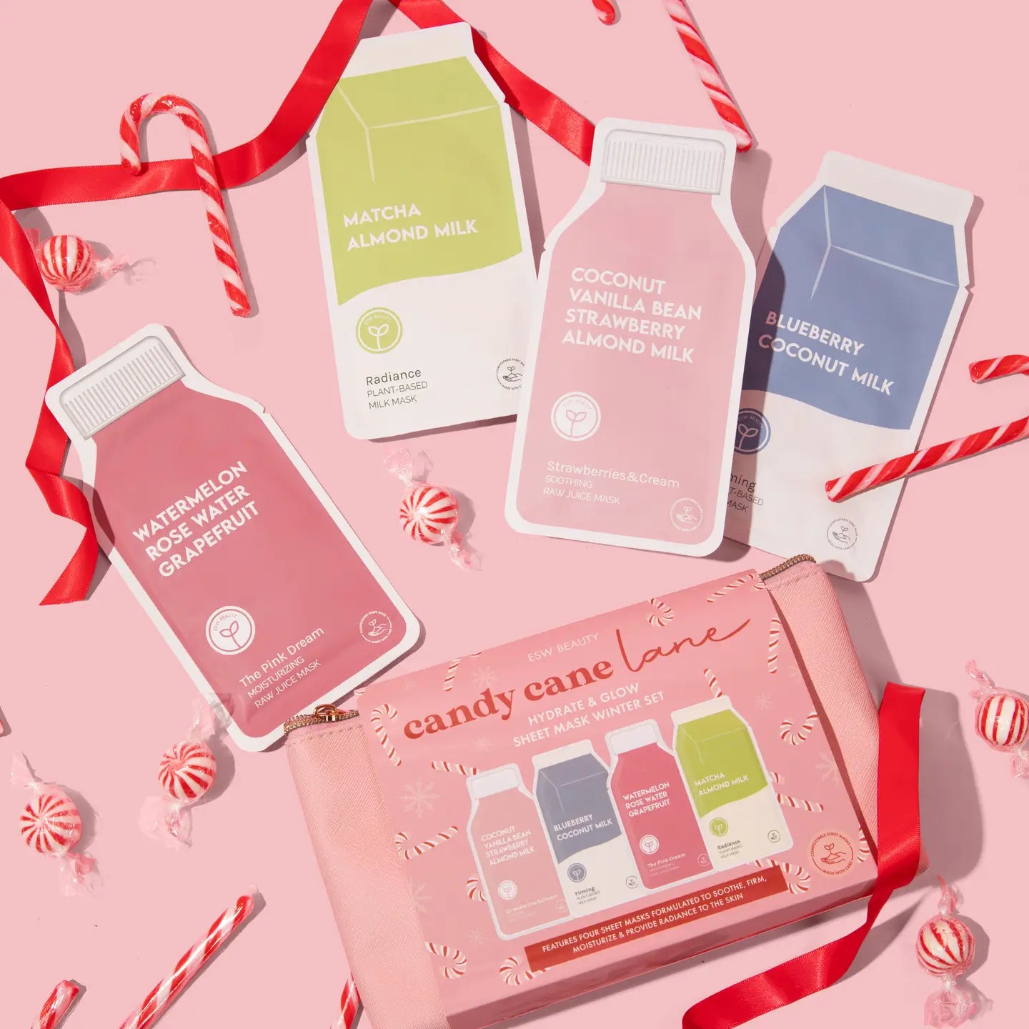 Candy Cane Lane Glowing Radiant Sheet Mask Set